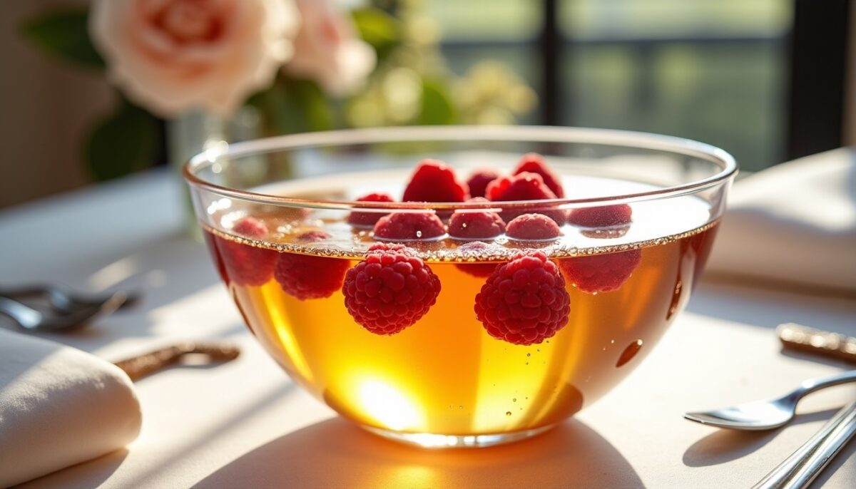 Soupe pétillante au champagne et framboises : alliances fruitées inattendues